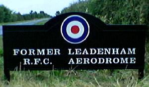 commemorative sign for Former Leadenham RFC aerodrome