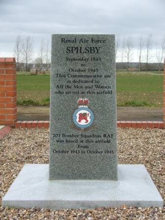 207 Snq memorial on RAF Spilsby site