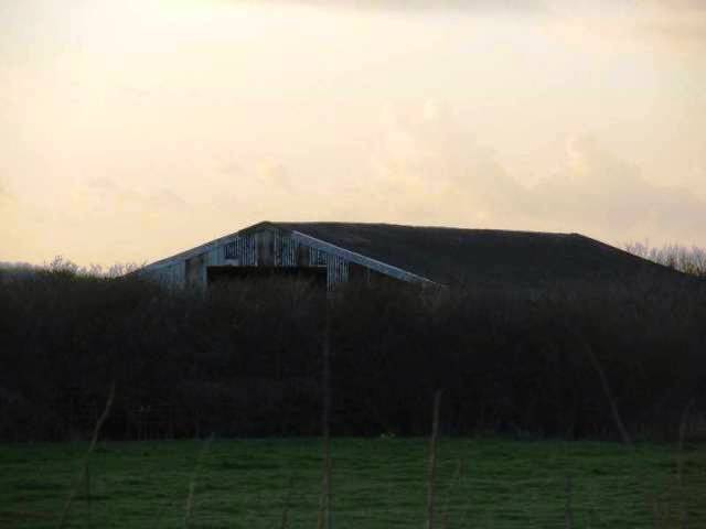 Old building in use as a workshop, former RAF Bardney airfield site, photographed in Dec 2004.