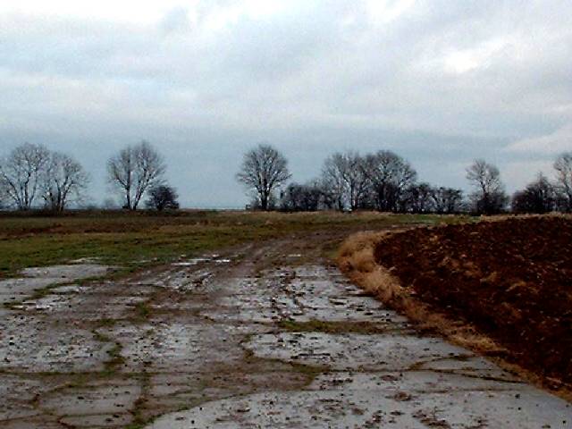 Remains of the concrete track at RAF Ingham, photographed in 2005.